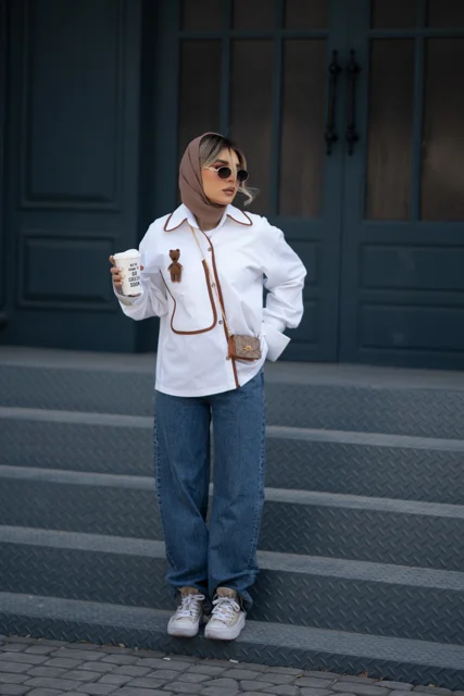 شومیز لینن سفید
